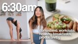 6:30 AM MORNING ROUTINE | what my realistic morning actually looks like, wellness & productivity