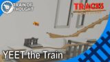 A grown man plays with toy trains by launching them at the wall – ToT Livestream Highlights
