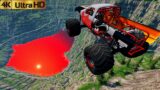 BeamNG drive – NEW Leap Of Death Car Jumps & Falls Into Red water