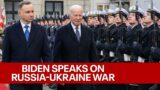 Biden pledges US, ally commitment to Ukraine during speech in Poland