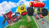 Big & Small Choo-Choo Charles vs Lightning McQueen Truck vs Pixar Cars DOWN OF DEATH in BeamNG.Drive