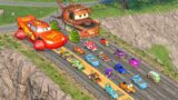 Big & Small Lightning McQueen Boy, Blue Rainbow Friend, Pixar Car vs DOWN OF DEATH – Max 24