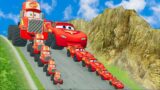 Big & Small Mack vs Lightning McQueen vs  DOWN OF DEATH in BeamNG.Drive