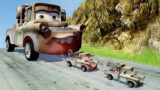Big & Small Tow Mater vs DOWN OF DEATH in BeamNG drive
