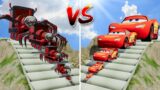 Big & Small Train Choo-Choo Charles vs Big & Small Lightning Mcqueen – which is best? | BeamNG.Drive