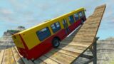 Buses Fall from Mountains  Buses VS Leap of Death   BeamNG Drive