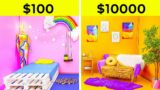 COOL ROOM MAKEOVER CHALLENGE || Rich vs Broke | Cheap VS Expensive Items for Your Room by 123 GO!