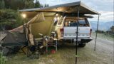 Car Camping on a Mountain – Elevated Tent and Truck Awning