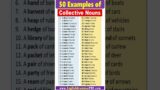 Collective Nouns 50 examples of collective nouns #shorts