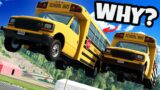 Doing Stunts with School Buses was a MISTAKE in BeamNG Drive Mods!