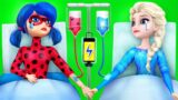 Elsa and Ladybug in the Hospital / 10 Frozen DIYs