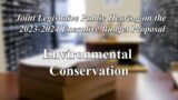 Environmental Conservation – New York State Budget Public Hearing