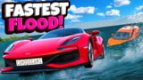 FLOOD ESCAPE But the Flood is FASTER Than a Supercar in BeamNG Drive Mods!