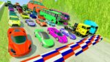 HT Gameplay Crash # 822 | Cars & Monster Trucks vs Massive Speed Bumps vs DOWN OF DEATH Thorny Road
