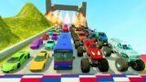 HT Gameplay Crash # 880 | Monster Trucks vs Giant Speed Bumps & Cars vs DOWN OF DEATH in Thorny Road