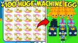 Hatching 100 MORE HUGE MACHINE EGGS in Roblox Pet Simulator X