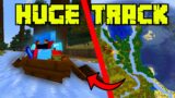 I Built a Ice Boat RACETRACK in Minecraft SURVIVAL