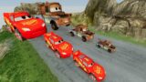 LIGHTNING MCQUEEN VS BIG TOW MATER, PIXAR CARS VS DOWN OF DEATH in BeamNG.drive
