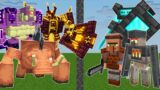 NETHER & END BOSSES vs VILLAGER ARMY (Minecraft Mob Battle)