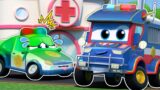 POLICE CAR is SICK – SUPER POLICE TRUCK replaces her! | Cars Rescue Team | Cartoon for Kids