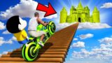 SHINCHAN AND FRANKLIN TRIED THE IMPOSSIBLE STAIRWAY TO GOLDEN HEAVEN CASTLE PARKOUR CHALLENGE GTA 5