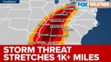 Severe Storm Threat Stretches Over 1,000 Miles From Great Lakes To The South