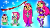 Starfire Growing Up Compilation | Paper Titans Go!