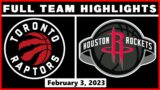 Toronto Raptors vs Houston Rockets – Feb 3, 2023