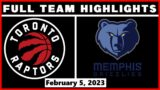 Toronto Raptors vs Memphis Grizzlies – Feb 5, 2023