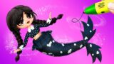 Wednesday Addams Became a Mermaid! 30 DIYs for LOL OMG