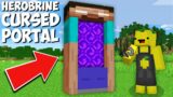 What if YOU ACTIVATE THIS CURSED HEROBRINE PORTAL in Minecraft ? NEW SECRET PORTAL !