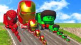 Big & Small Avengers vs DOWN OF DEATH – BeamNG.Drive