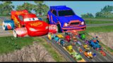 Big & Small Lightning McQueen Boy And Spiderman  Pixar Cars vs DOWN OF DEATH – Max