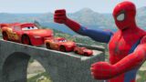 Big & Small Lightning Mcqueen vs Spider-Man Trap | BeamNG.Drive