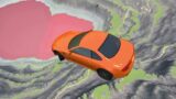 Car Jumps Into Red Water After BeamNG Drive – Leap OF Death