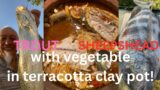 Catch and cook sheepshead & speckled trout with vegetables in a terracotta clay pot!