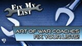 Fix My List with the Art of War Coaches!