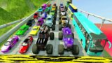 HT Gameplay Crash # 892 | Cars & Monster Trucks vs Massive Speed Bumps vs DOWN OF DEATH Thorny Road