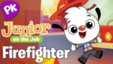 Junior on the job Firefighters to the rescue