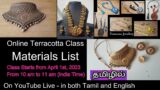 Materials list for Online Terracotta Jewellery Class | #terracottajewellerymaking #onlineclasses
