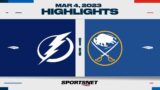 NHL Highlights | Lightning vs. Sabres – March 4, 2023