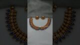 Natural handmade terracotta necklace with studs