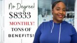 No DEGREE Needed! $8333 Per MONTH! TONS of BENEFITS! Full Time Work From Home Job!