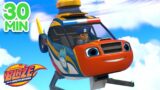 Officer Blaze's Police Helicopter Rescues! | 30 Minute Compilation | Blaze and the Monster Machines