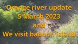 Orange river flood update 5 March 2023 water level dropping fast, and a quick visit to baboon island