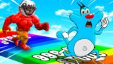 Roblox Race Clicker Challenge With Creepy Monster's With Oggy And Jack | Rock Indian Gamer |