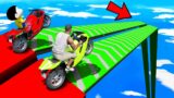 SHINCHAN AND FRANKLIN TRIED THE IMPOSSIBLE DOUBLE BOOSTER RAMP BIKE PARKOUR CHALLENGE GTA 5