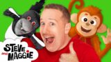 Steve and Maggie Down in the Jungle Story for Kids | Monkey Family Song | Wow English TV