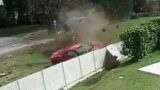 TWO FERRARI CRASH INTO AN HOUSE AND CATCH FIRE IN ITALY – IP SECURITY CAM VIDEO