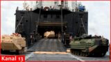 The giant US ship "Liberty" full of military equipment has arrived in Greece
